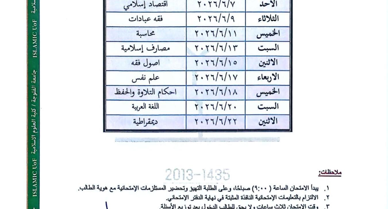 Final examinations 